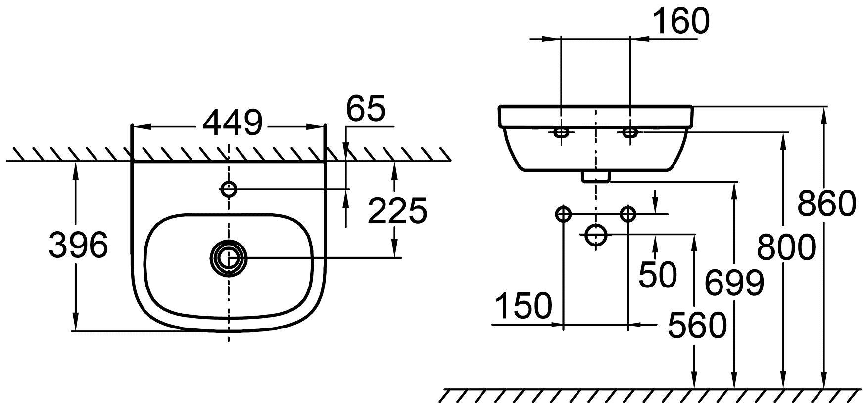 Grohe Euro Ceramic 39324 000 Мини-раковина 449x396