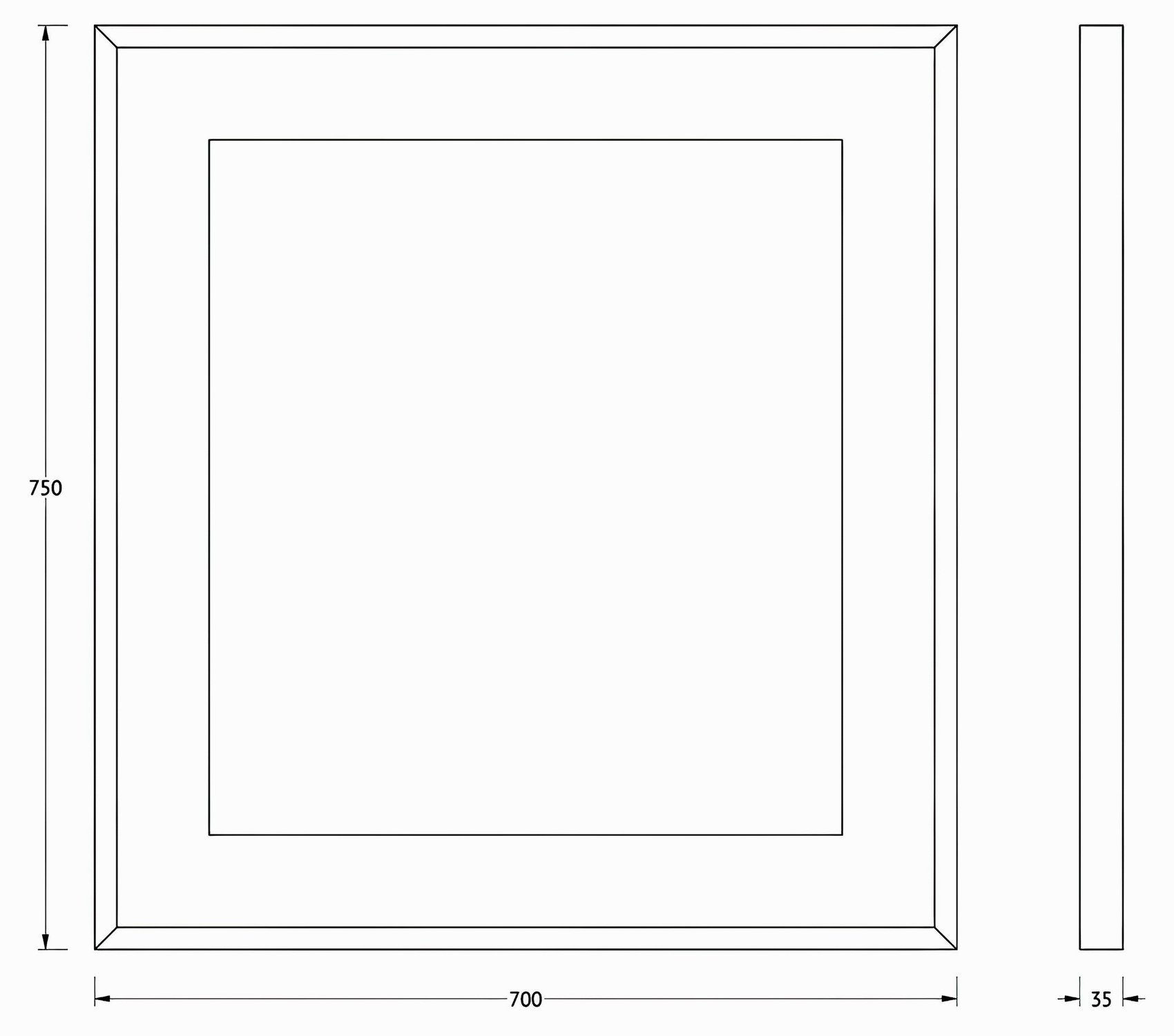 Evoform Ledside BY2202 Зеркало 700x750 с LED светильником