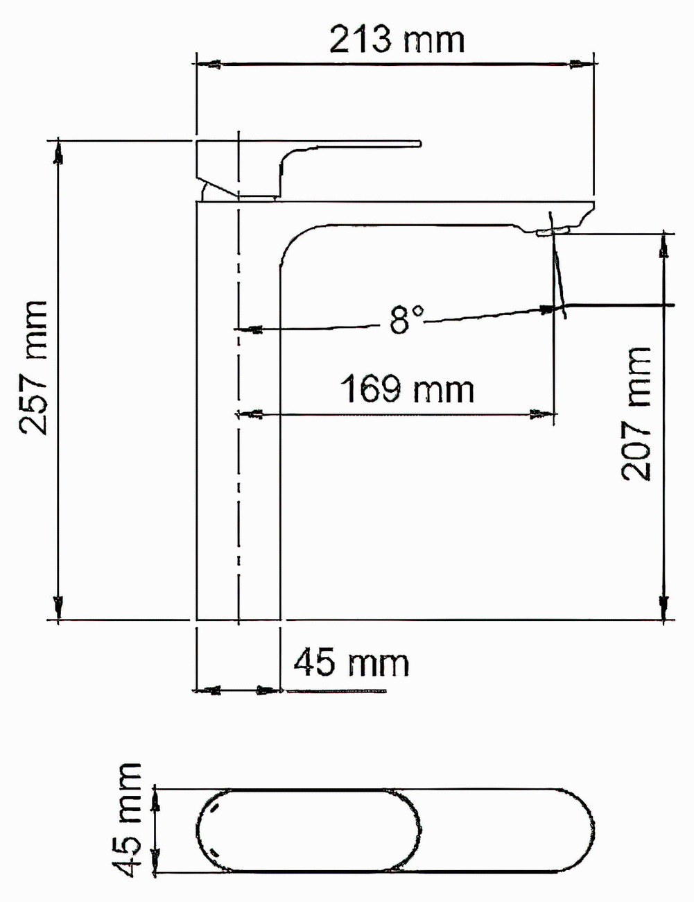 WasserKraft Dinkel 5803H Смеситель для свободностоящей раковины