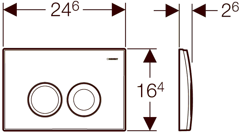 Geberit Delta21 115.125.46.1 Клавиша двойного смыва (матовый хром)