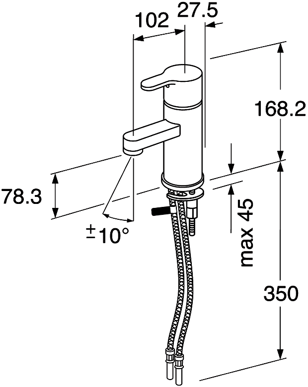 Gustavsberg Nordic³ GB41213051  Смеситель для раковины без донного клапана