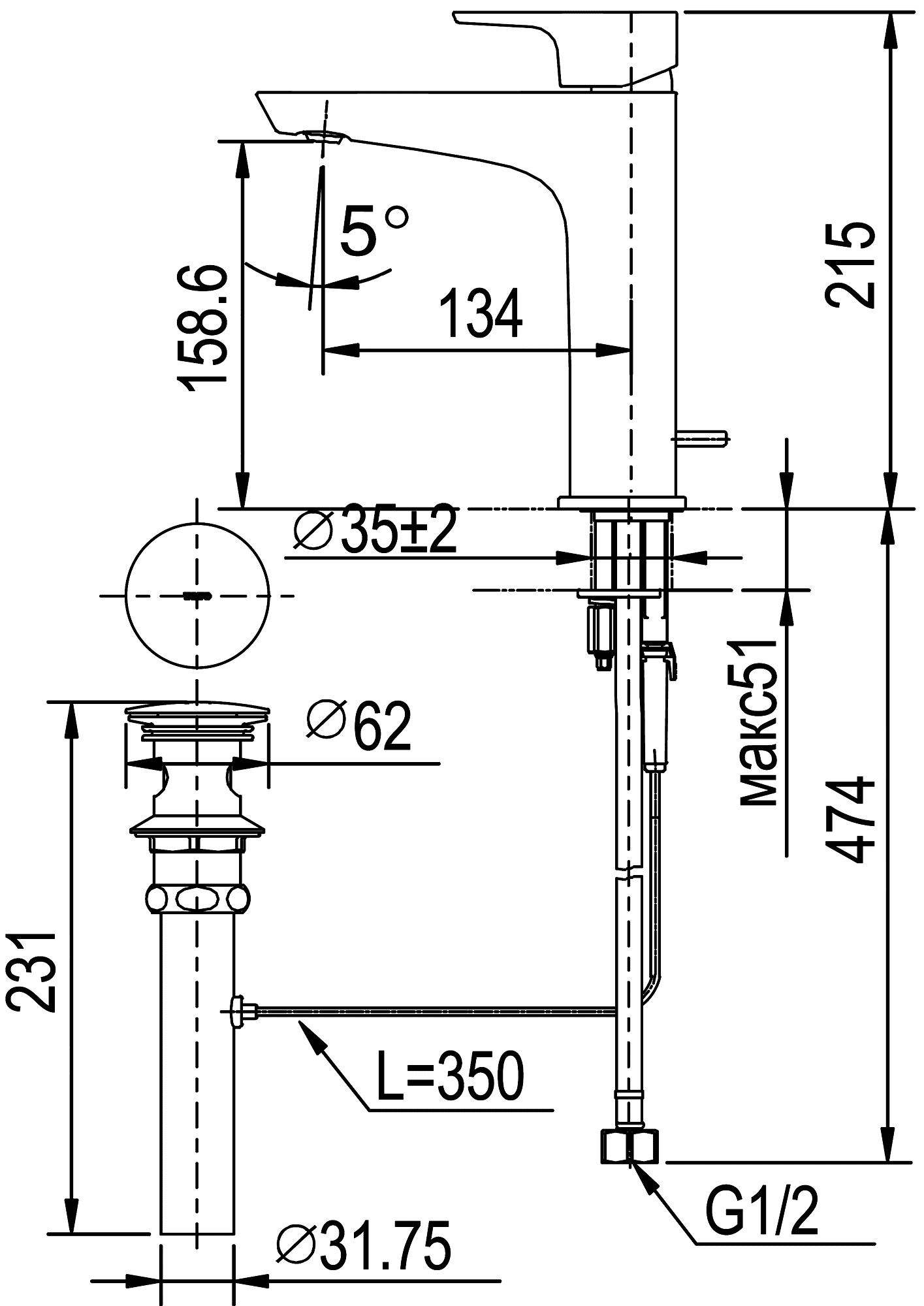 TOTO GE TLG07303R Смеситель для раковины