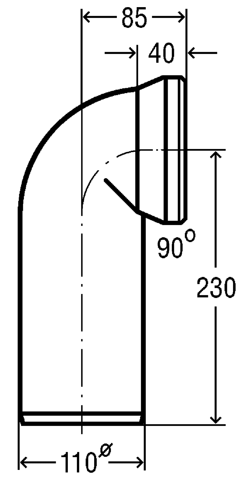 Viega 100551 Фановая труба 90° DN100x230 (3811)