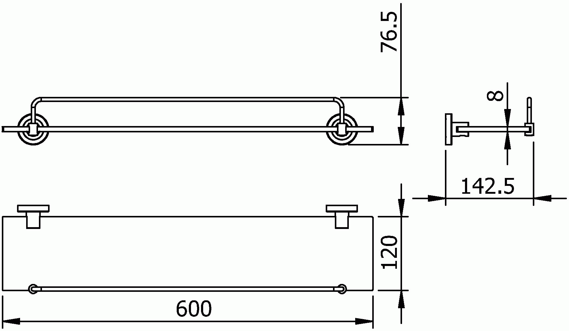 Langberger Burano 11051F Полка стеклянная 60 см