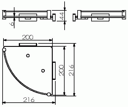 Langberger Alster 10951B Полка угловая 22x22 см (стекло)