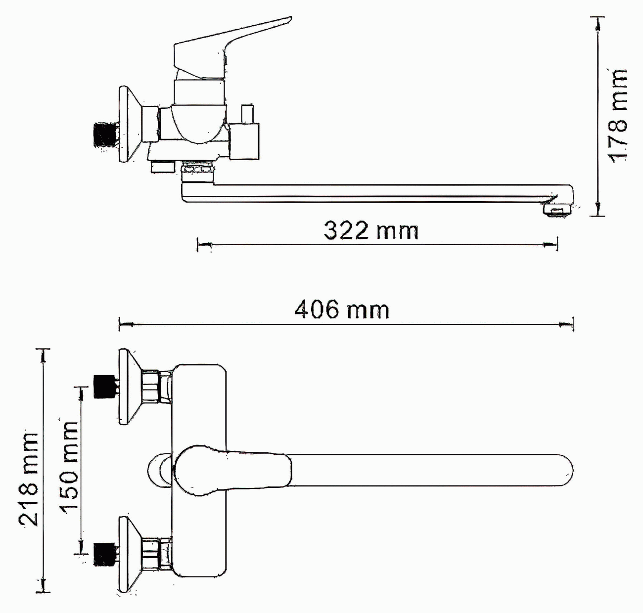 WasserKraft Lippe 4502L Смеситель для ванны с длинным изливом