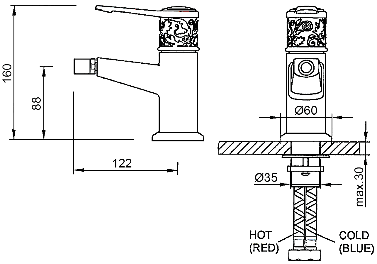 Schein Carving 8065023 Смеситель биде