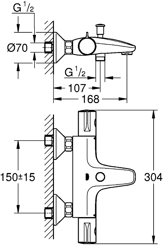 Grohe Grohtherm 800 34567 000 Термосмеситель для ванны