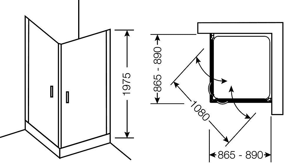 Provex Elegance 0004 TE 28GL  Душевой уголок 890x890x1975 (прозрачное стекло)