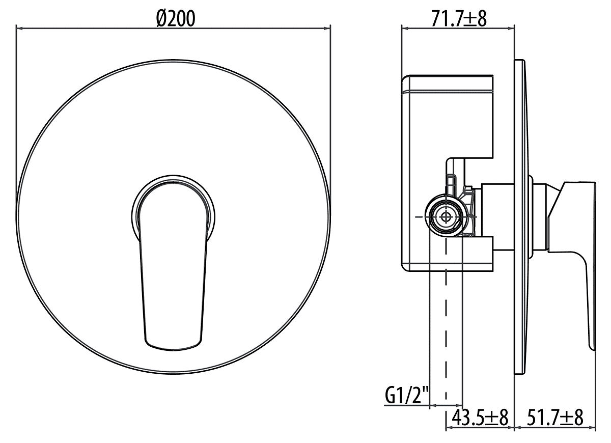 Gattoni H2Omix3000 3030/30C0.CH Встроенный душевой смеситель