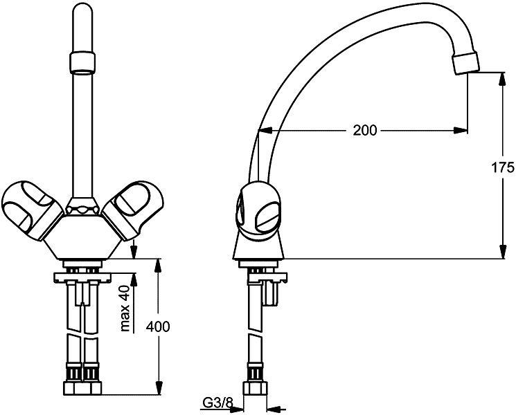 Ideal Standard Alpha B1867AA  Смеситель кухонный