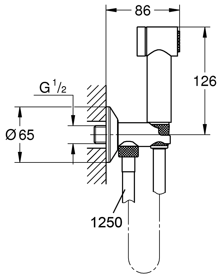 Grohe Sena Trigger Spray 35 26332 000 Гигиенический душ с кронштейном и шлангом