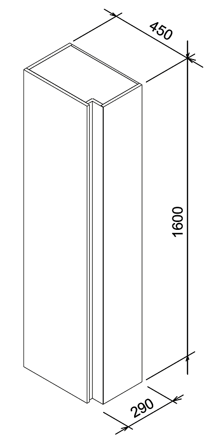 Ravak SB 10° 450 X000000753  Шкаф высокий (орех)