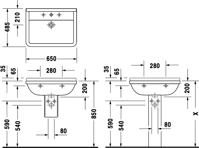 Duravit Starck 3 030065 Раковина 650х485