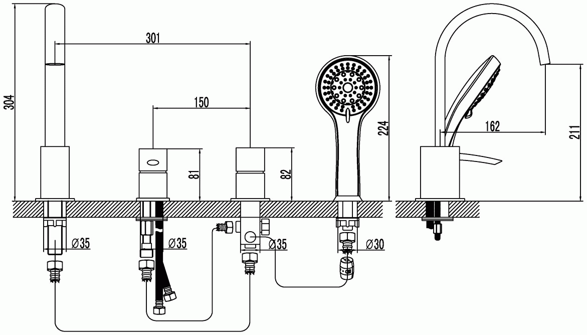 Lemark Atlantiss LM3241C Смеситель на борт ванны