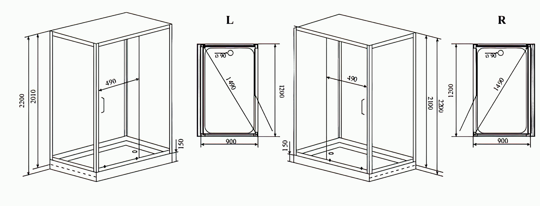 Timo PURO H-510 R Душевая кабина 90x120x220