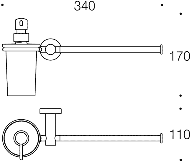 Colombo Plus W4974 Полотенцедержатель с диспенсером (стекло)