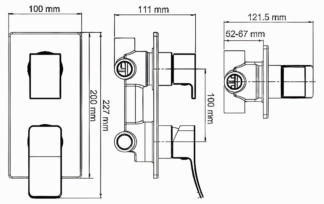 WasserKraft Aller 10671 Встраиваемый смеситель для ванны