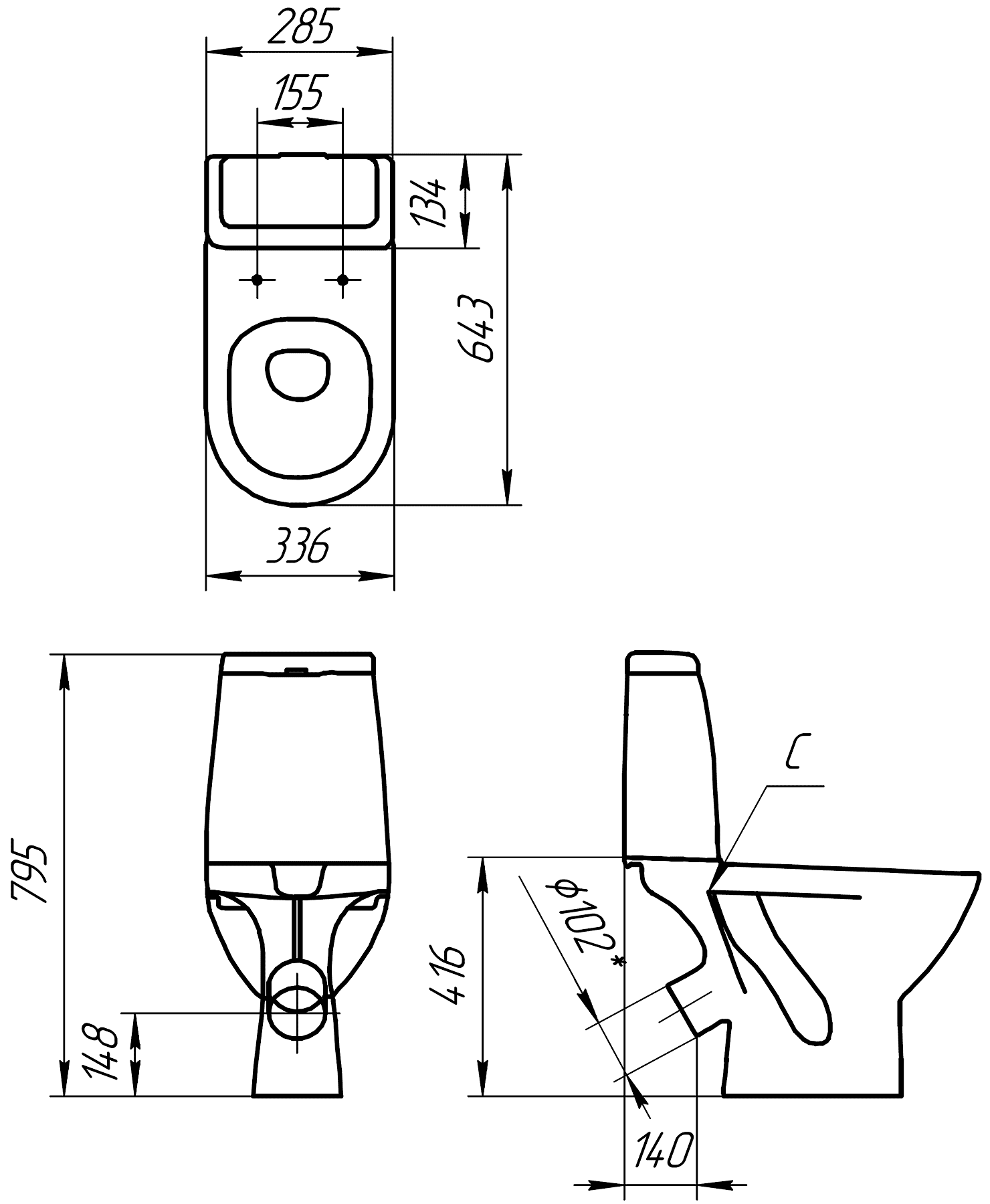 Cersanit Granta KO-GRA031-3/6-DL-n-w Унитаз-компакт с сиденьем и крышкой SoftClose