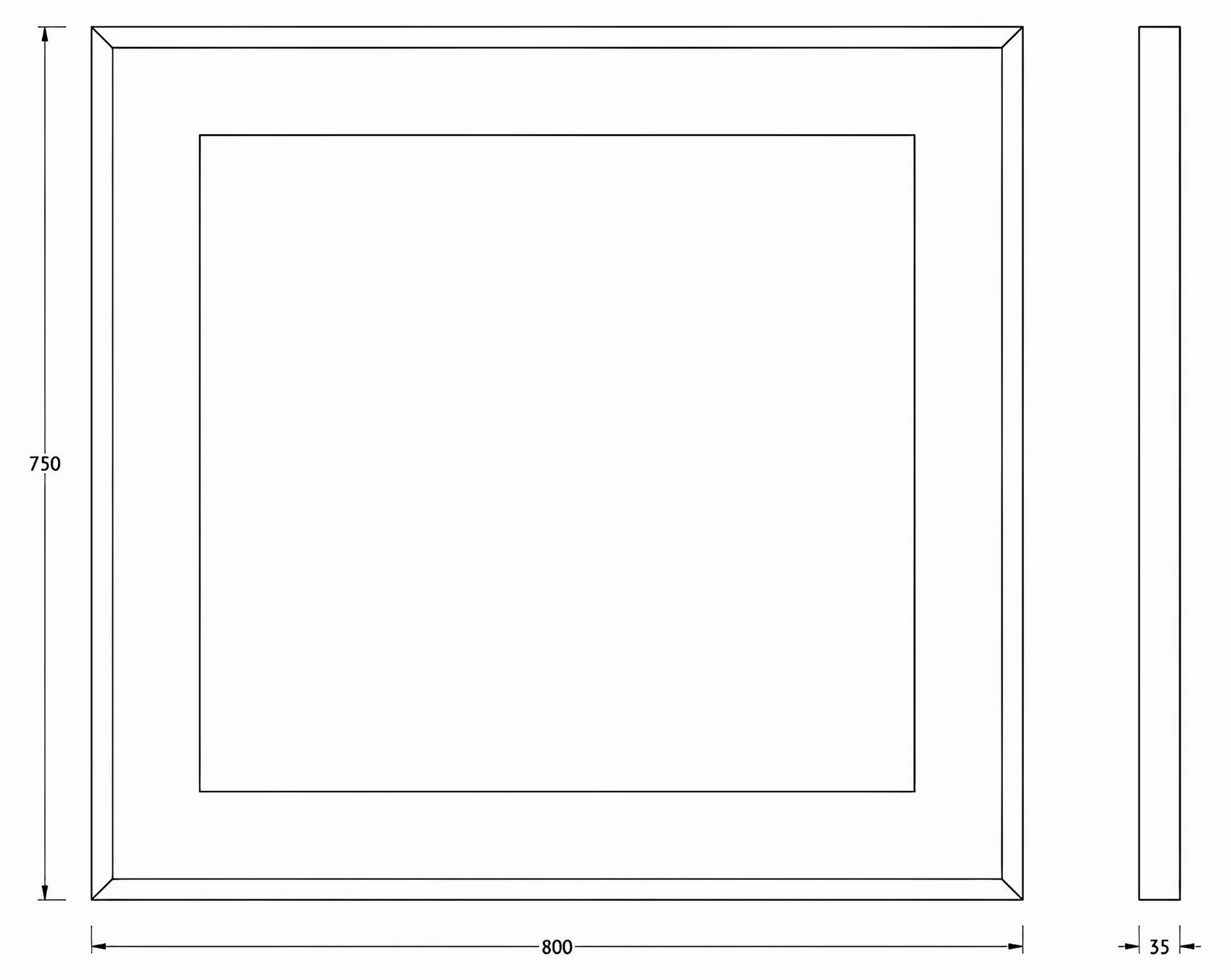 Evoform Ledside BY2203 Зеркало 800x750 с LED светильником