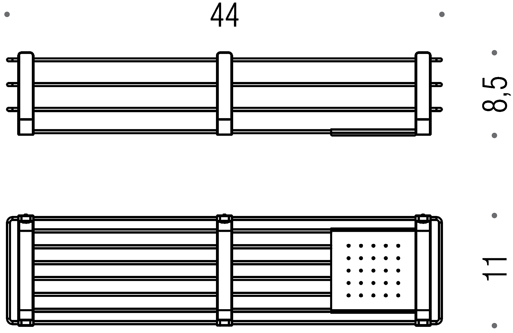 Colombo AngolaRing B9633 Полочка для банных принадлежностей 440x110