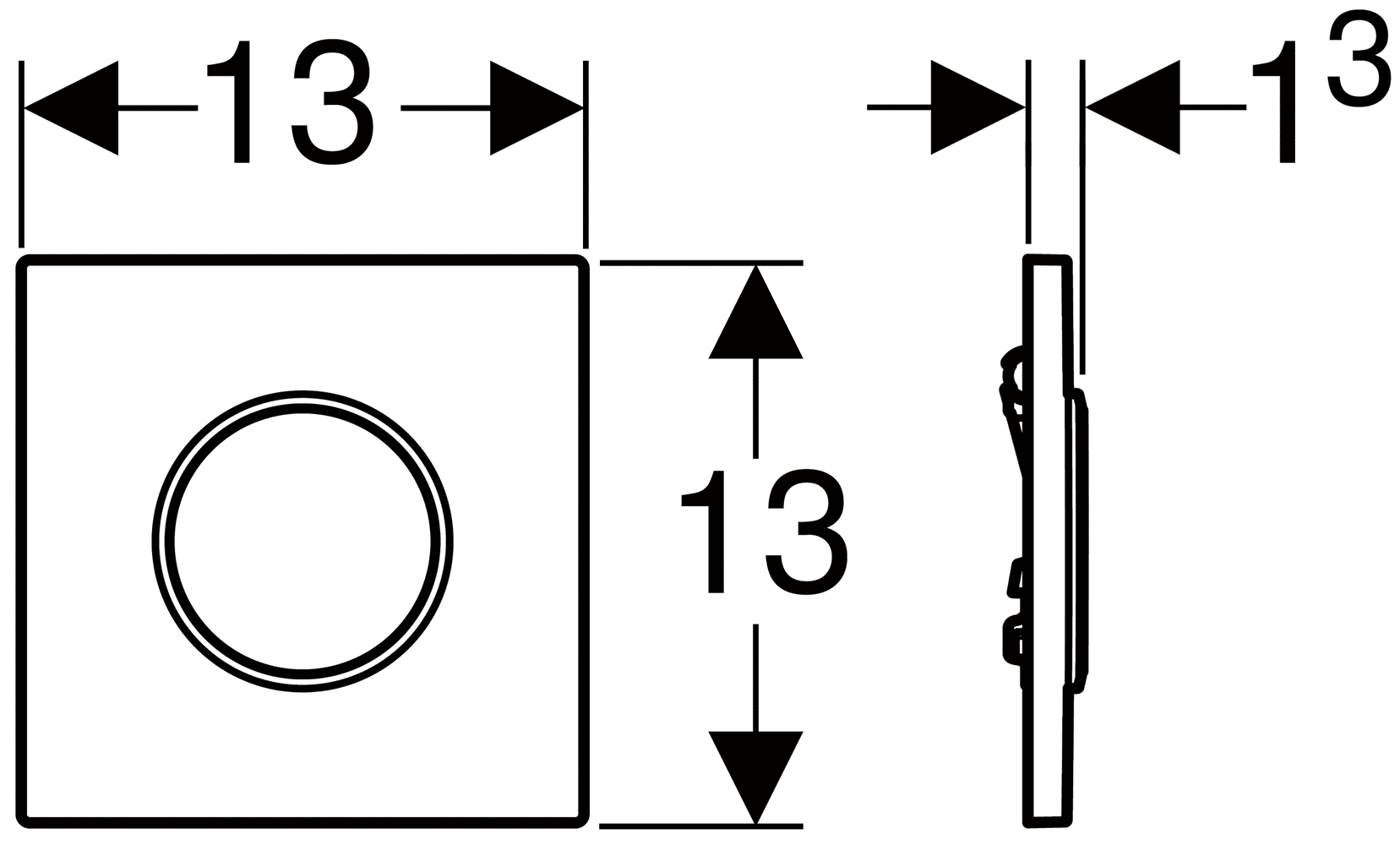 Geberit HyTouch Sigma10 116.015.KN.1 Пневмопривод смыва для писсуара (матовый хром/хром)