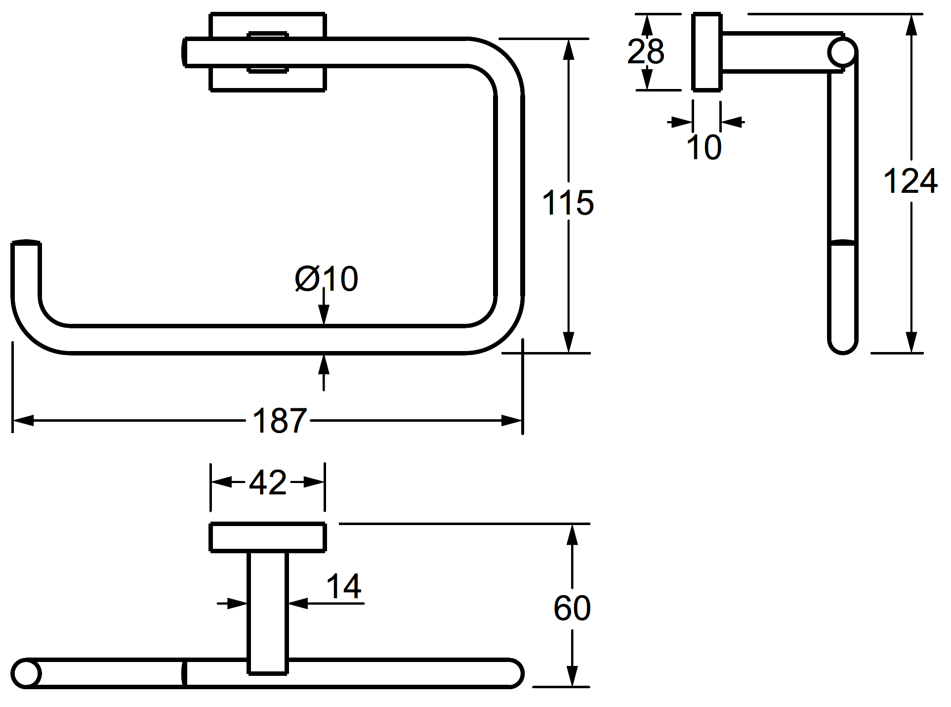 Grohe Essentials Cube 40510 001 Полотенцедержатель-кольцо