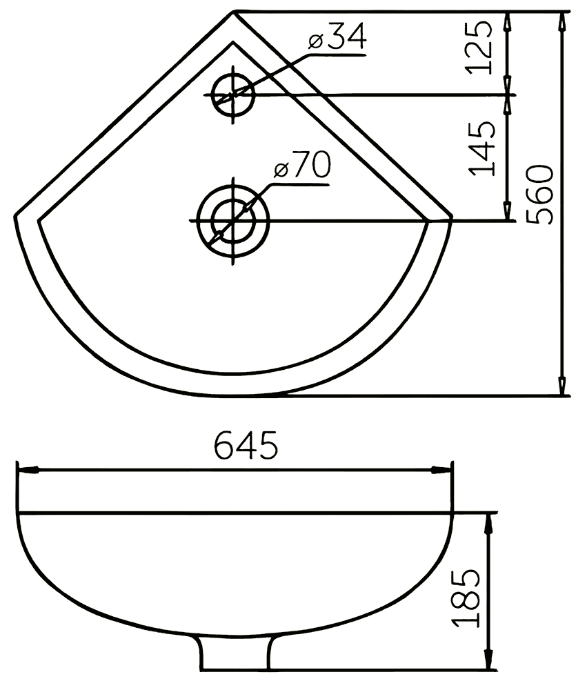 Rosa Элегия Вн МуБ08 Раковина угловая 645x560