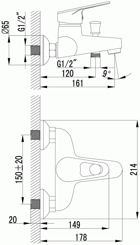 Lemark Luna LM4102C Смеситель для ванны