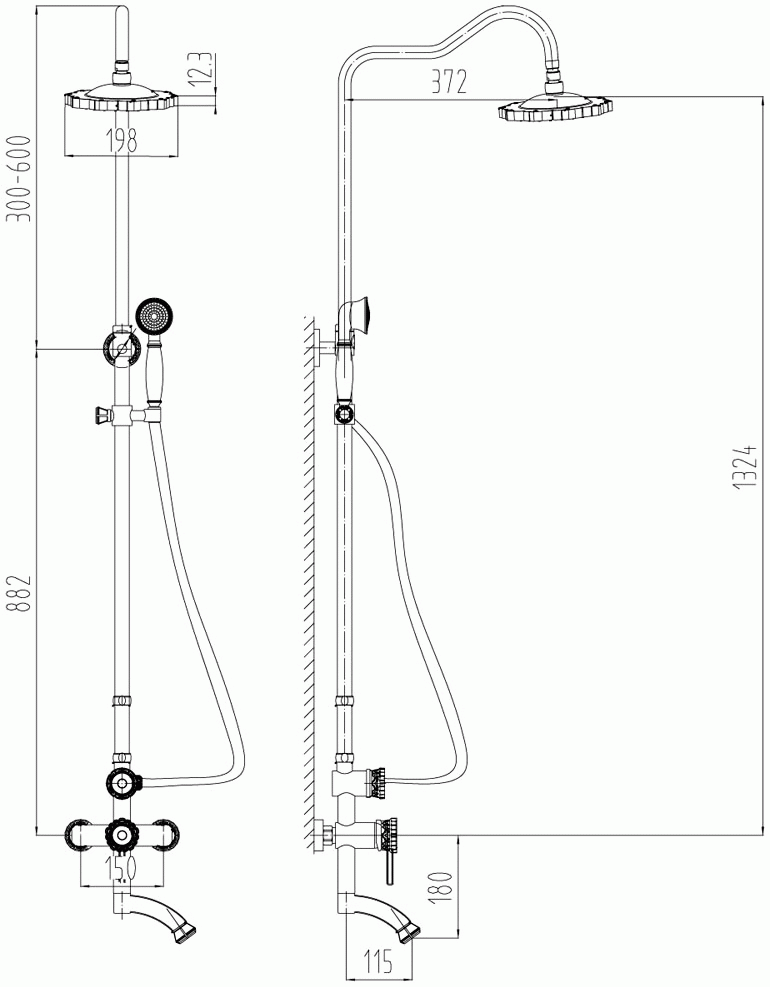 Lemark Jasmine LM6662B Душевая система для ванны