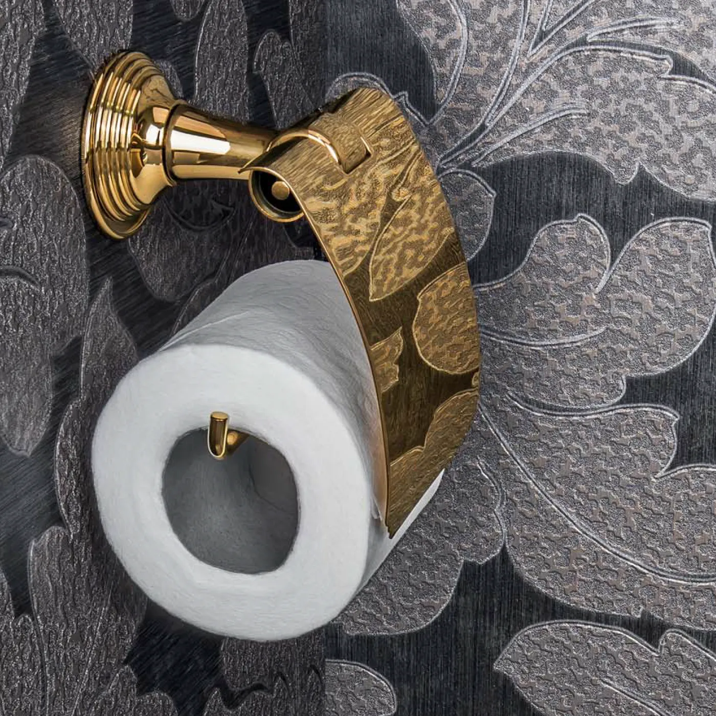 Colombo Hermitage B3391 HPS Держатель туалетной бумаги с крышкой (золото)