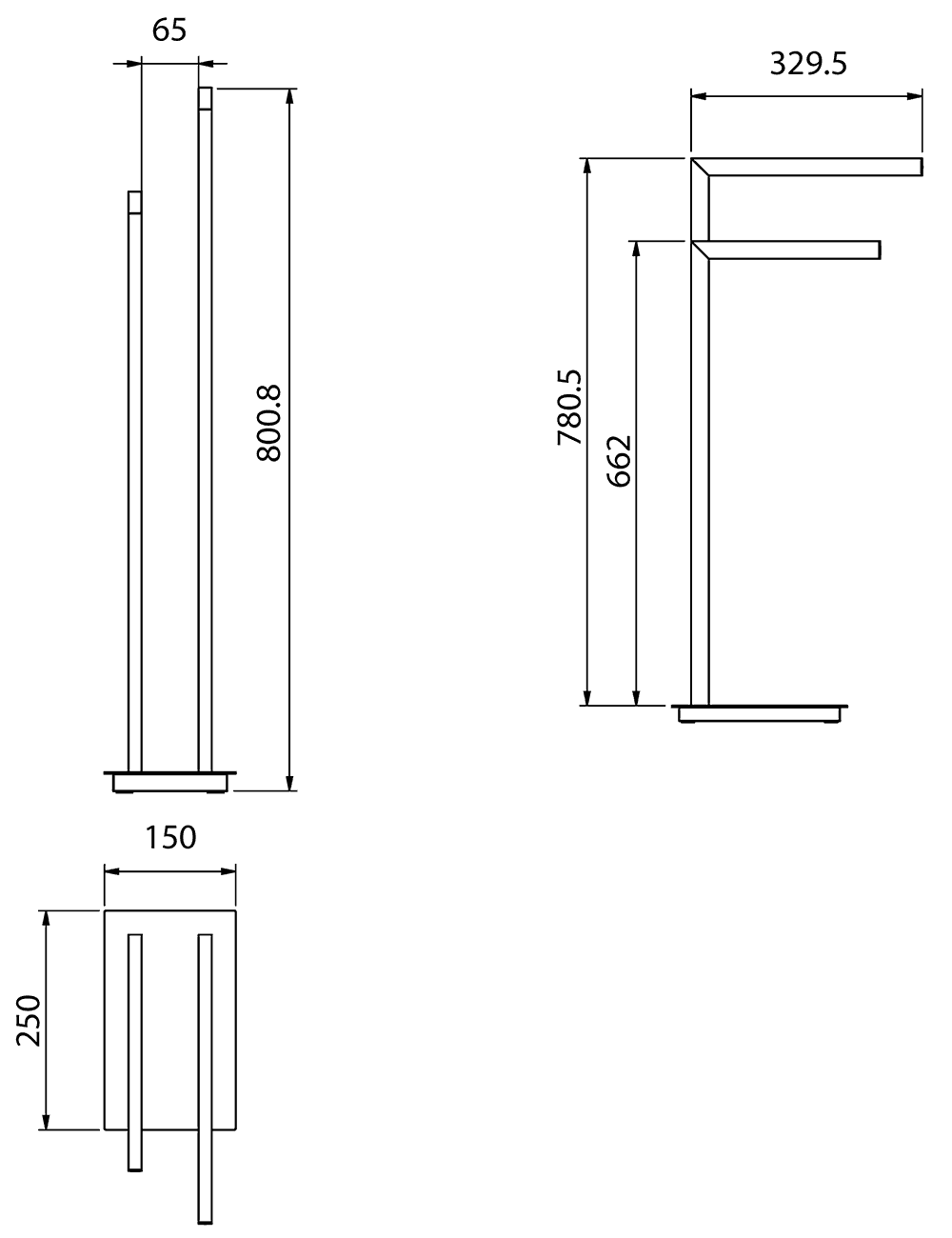 Langberger 70381 Напольная стойка с 2-мя полотенцедержателями