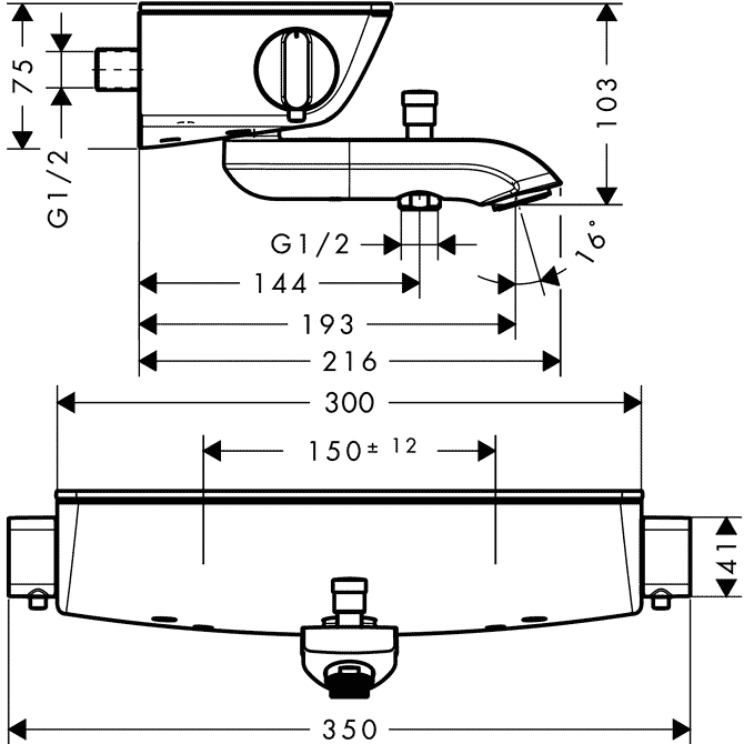 Hansgrohe Ecostat Select 13141 000 Термостат для ванны