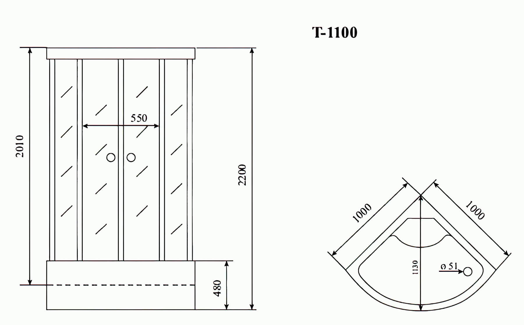 Timo Comfort T-8800 P Clean Glass Душевая кабина 100x100x220