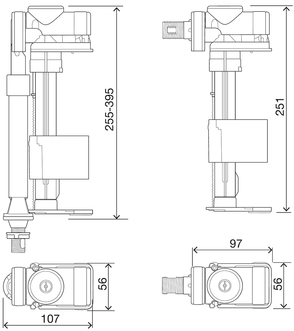 Oliveira Azor 562560 Наливной механизм 1/2" для унитаза унивесальный (латунь)