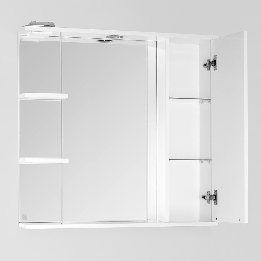 Style Line Жасмин 80/C Зеркало со шкафчиком и полочками
