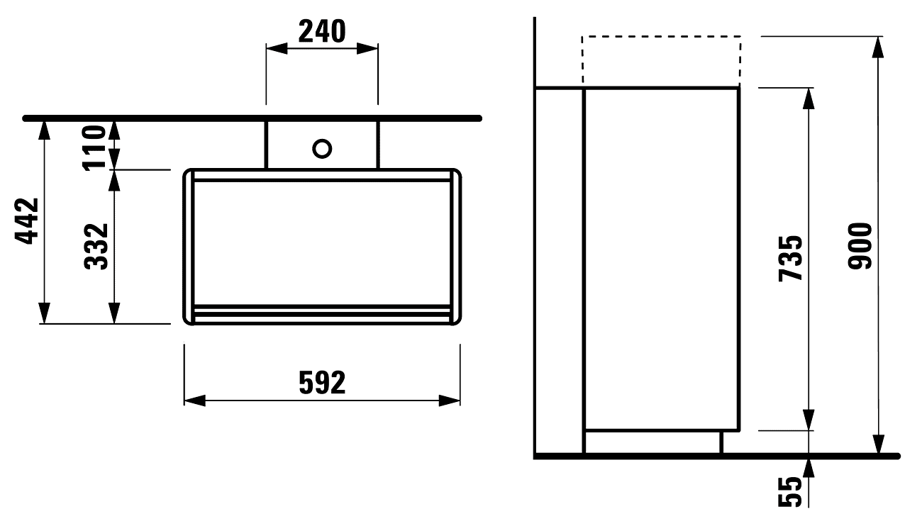 Laufen Living Square 4.0533.3.043.463.1  Тумба с раковиной 60 см (белый)