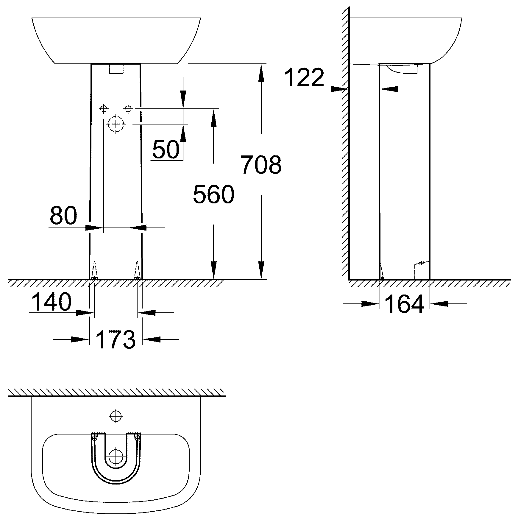 Grohe Bau Ceramic 39425 000 Пьедестал для раковины