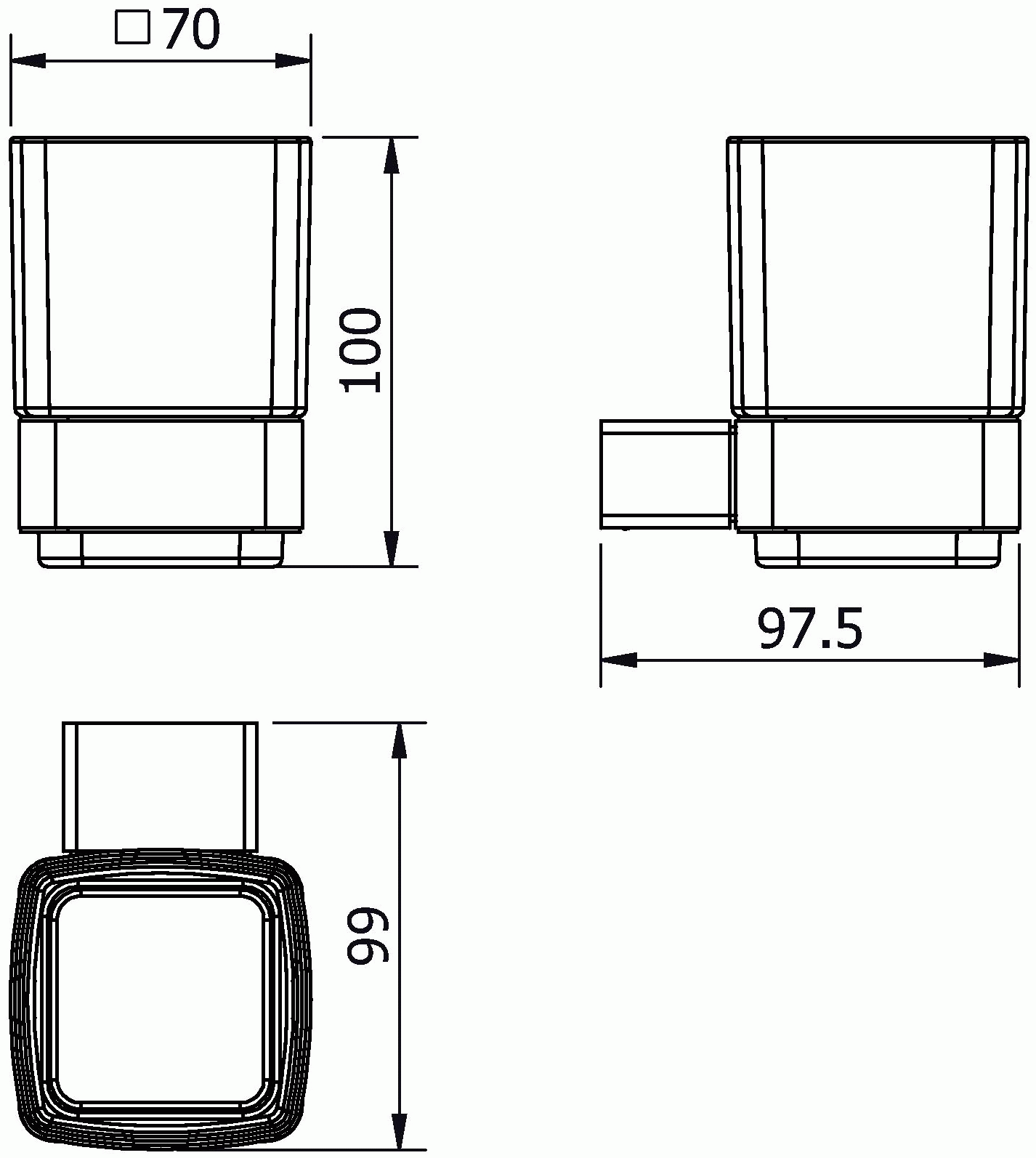 Langberger Vico 11311A-BP Стакан настенный (чёрный)