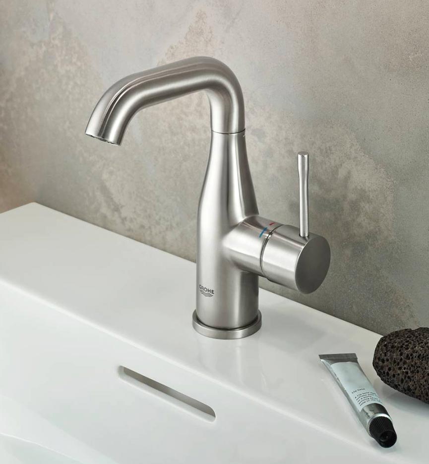 Grohe Essence+ 23462 DC1 Смеситель для раковины с донным клапаном (сталь)