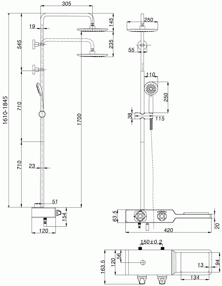 Lemark Tropic LM7009C Душевая система с термостатом