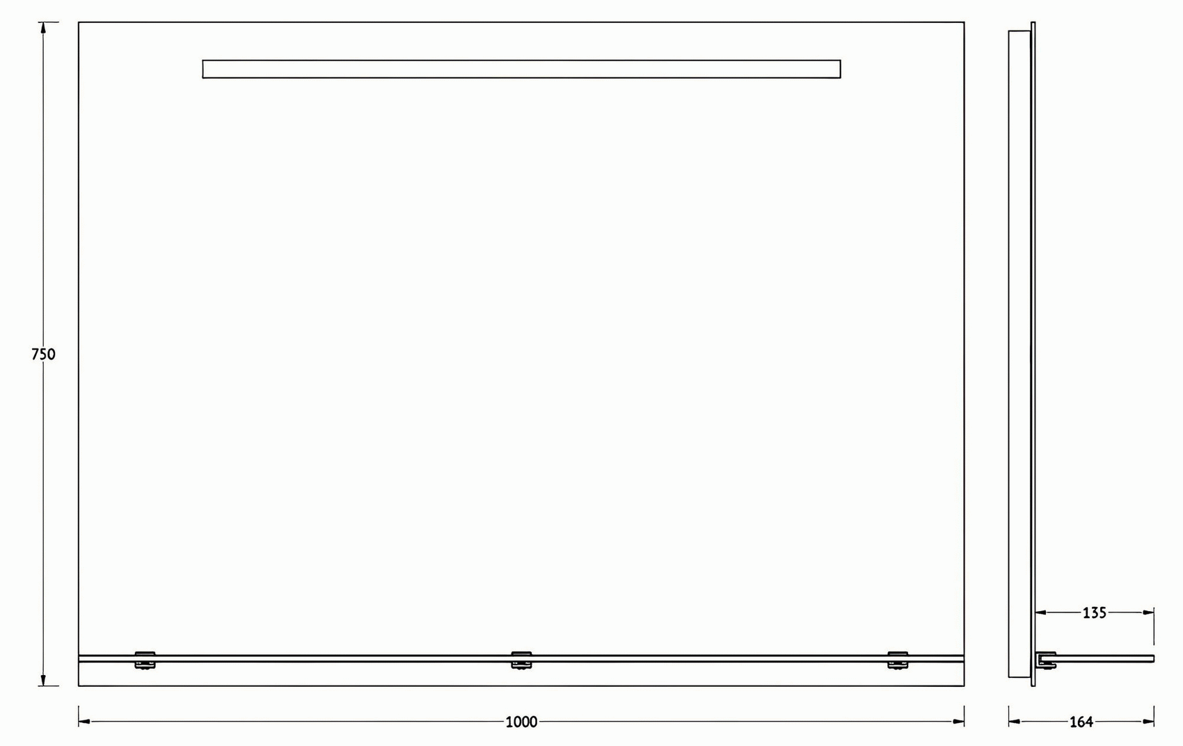 Evoform Ledline-S BY2158 Зеркало 1000x750 с полочкой и LED-светильником