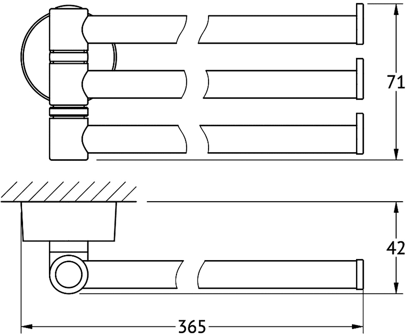 FBS Nostalgy NOS045 Держатель полотенец 3-ой поворотный 35 см