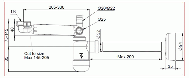 Prevex Preloc PR3-N4N35-001 Сифон для раковины