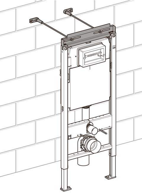 Geberit Duofix 458.122.21.1 Plattenbau Монтажная рама для унитаза с клавишей и крепежом (H112)