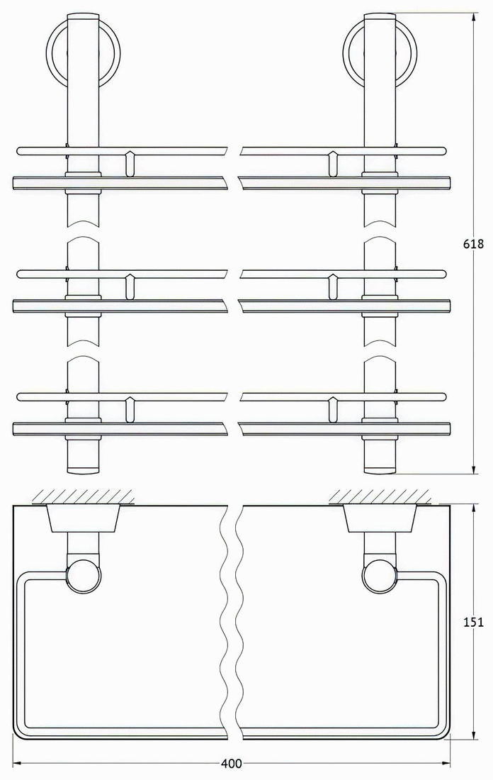 FBS Vizovice VIZ068 Полка 40 см 3-х ярусная