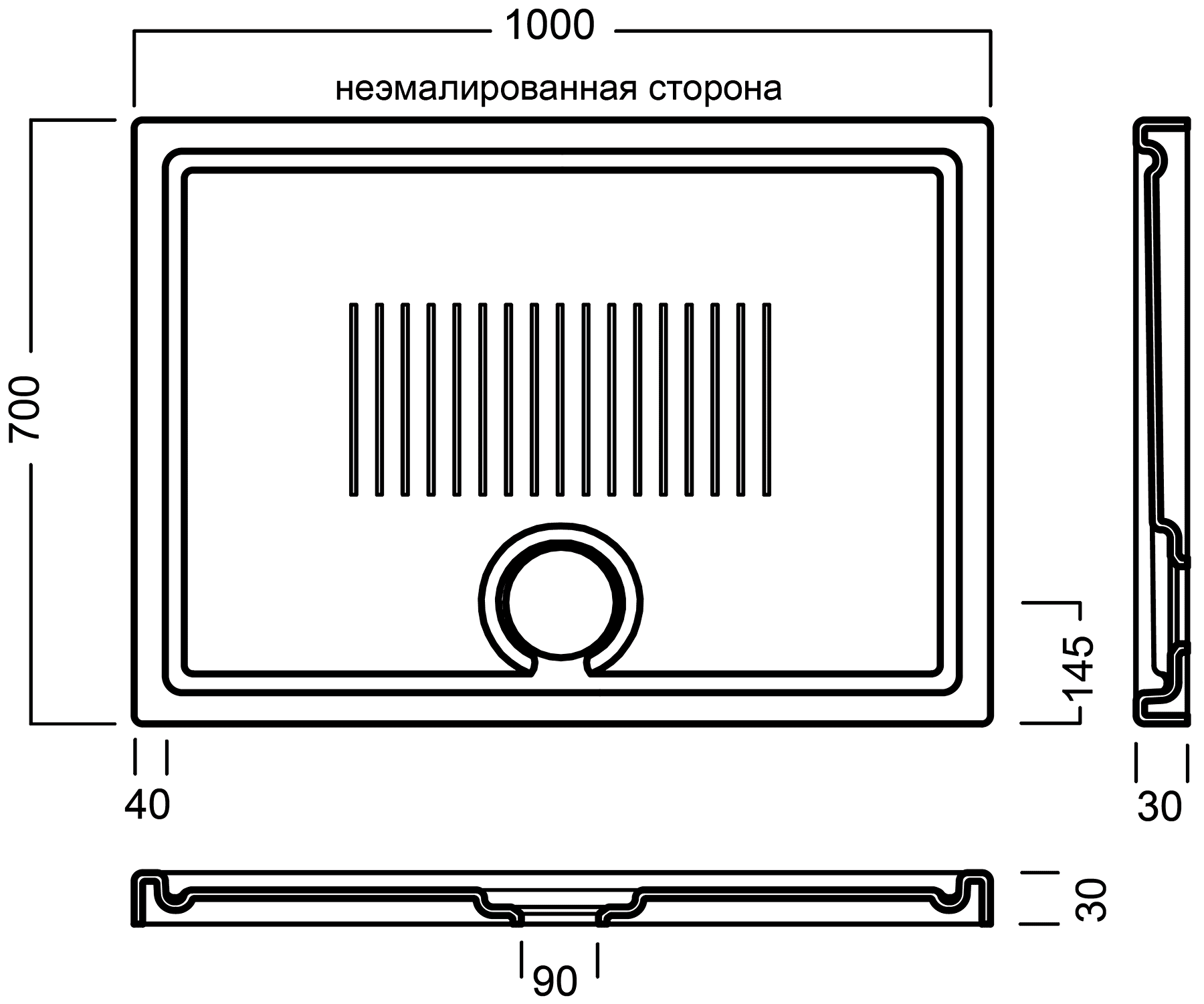 Hatria LIF H3 Y1W0 Керамический душевой поддон 100x70