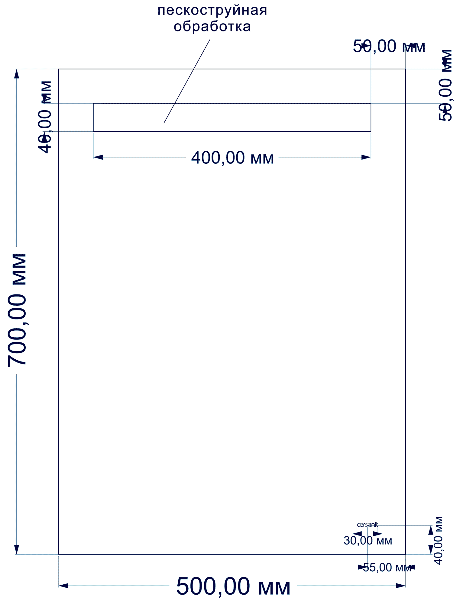 Cersanit LED Base LU-LED010*50-b-Os Зеркало 500x700