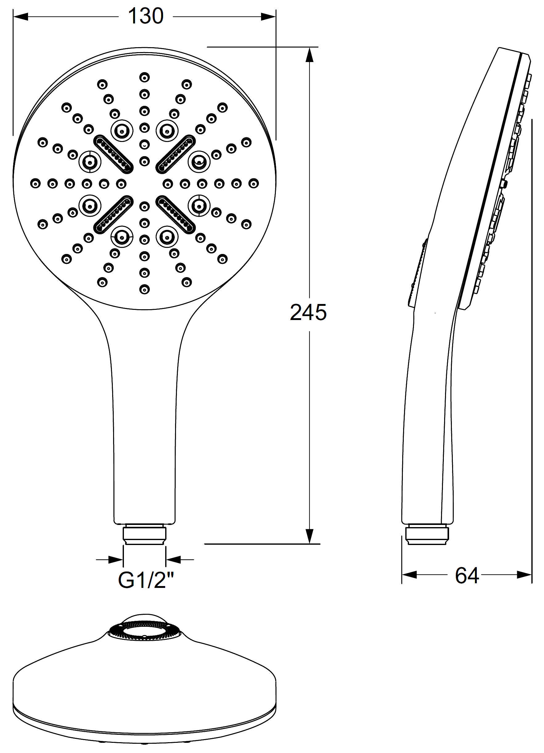 Grohe Rainshower SmartActive 26544 LS0 Ручной душ Ø130 мм 3 режима (хром/белый)