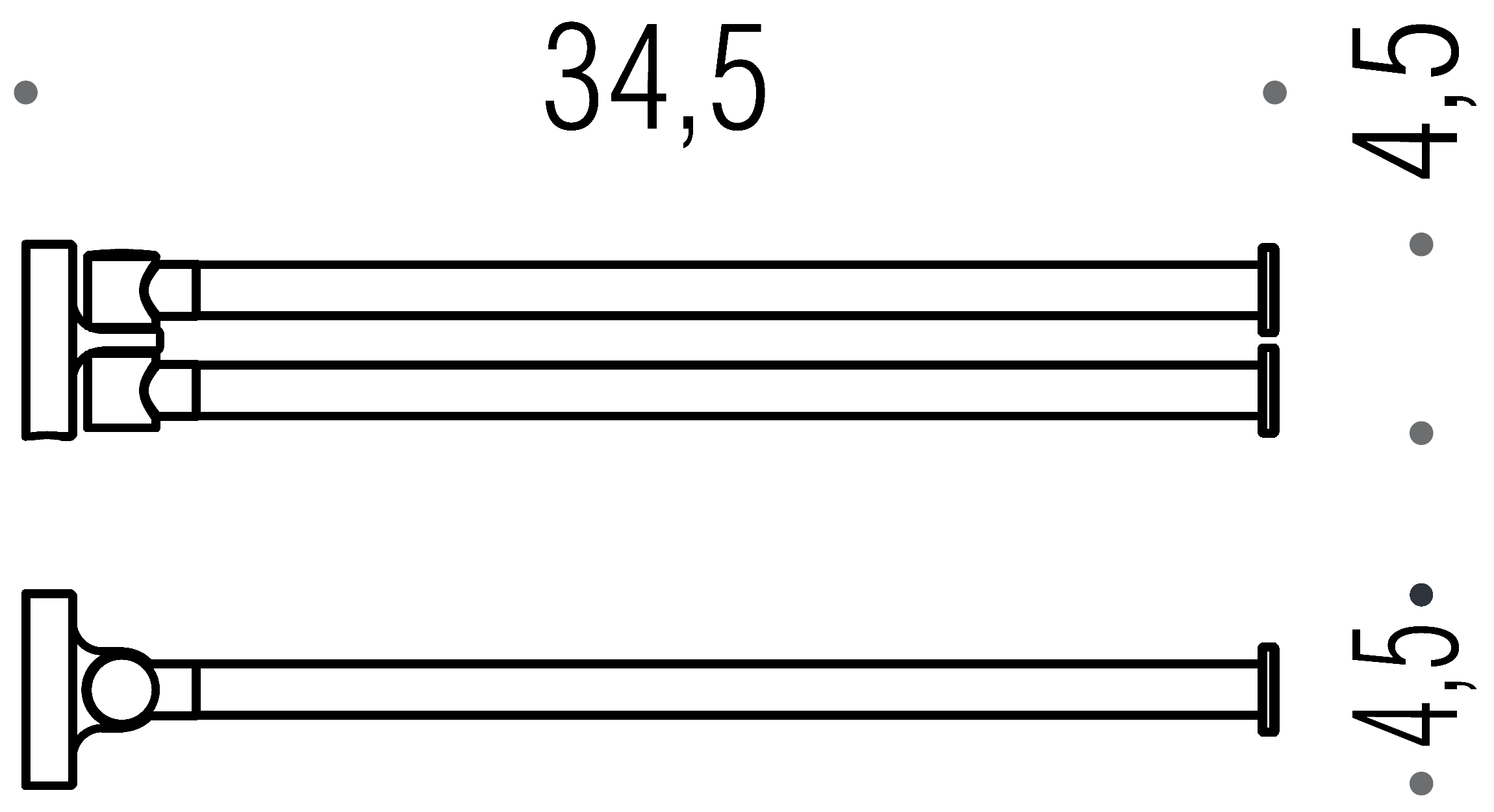 Colombo Plus W4913 Полотенцедержатель 2-ой поворотный (хром)